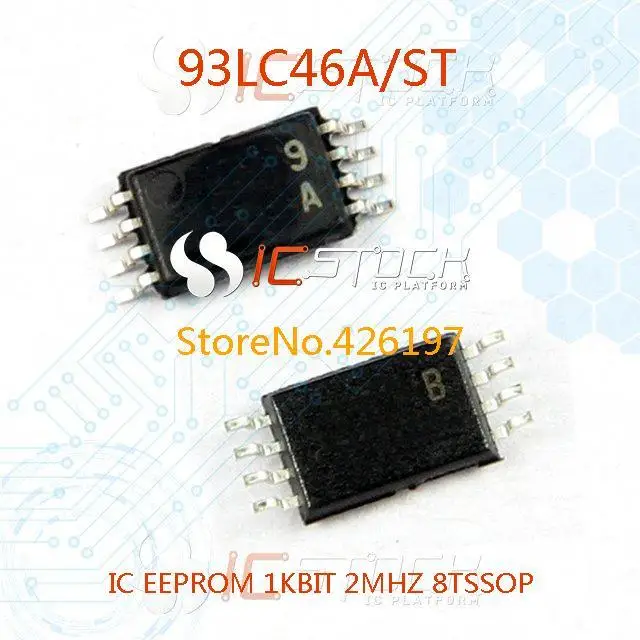 Free Shipping 93LC46A/ST IC EEPROM 1KBIT 2MHZ 8TSSOP 93LC46A 93LC46 30PCS |