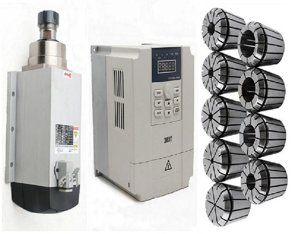 4.5KW ER32 AC 380 V/220 V 4 подшипника с воздушным охлаждением мотор шпинделя и 5.5kw AC380V/220 VFD