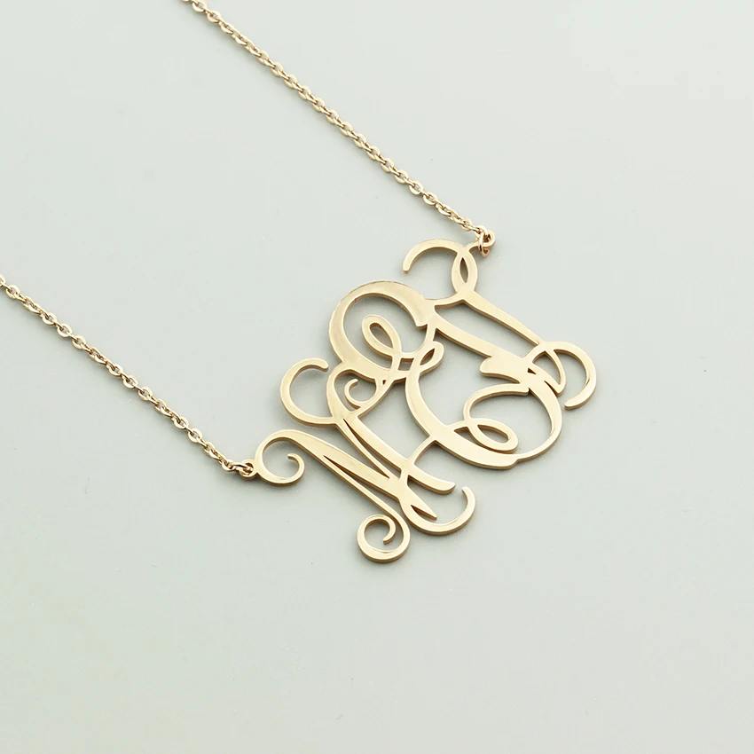 Fashion Personalized Custom Monogram Necklace Women Initial Pendant Chains Necklaces Birthday Gifts Valentine's Day Jewelry Kids