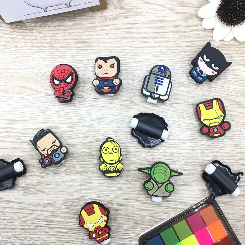 10 шт. usb-кабель с мультипликационным принтом защита для управления линией