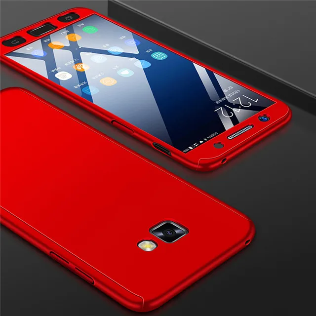 Красный 360 Полное покрытие чехол для телефона для samsung Galaxy M10 A10 A70 A40 A50 чехол для A6 A8 J6 J4 Plus A9 защитная оболочка чехол Крышка - Цвет: Красный