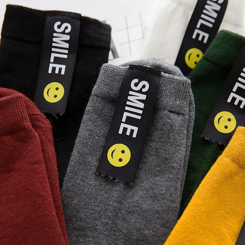 Хлопковые носки для пар с надписью и на тему смайликов|socks cotton|couple sockssox for women |