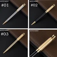 luxury metal ballpoint pens for business gift gold mesh and black ballpoint pen executive brand good quality pen