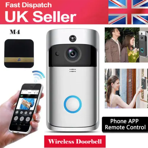 

UK WiFi Wireless Video Doorbell Two-Way Talk Smart Door Bell Security Camera UK