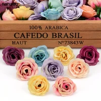 20pcs 2 5cm mini silk rose artificial flower heads for wedding party decoration handmade wreath craft accessories fake flowers