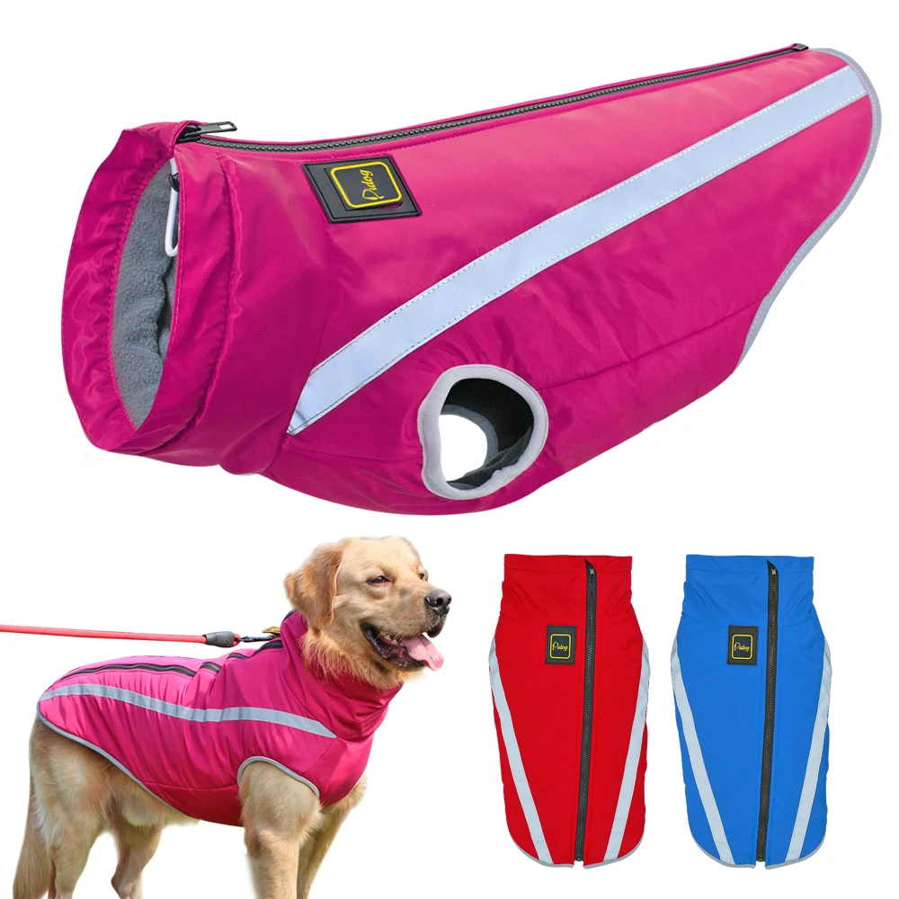 

Pet Dog Clothes Reflective Waterproof Dog Jacket Soft Fleece Winter Coat French Bulldog Clothing For Medium Large Dogs Pitbull