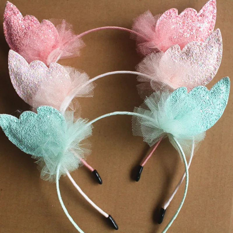 

2pcs/lot Top Quality Princess Solid Hairbands Prince Glitter Elk antlers Kids Headbands Shinning Glitter Girls Hair Accessories