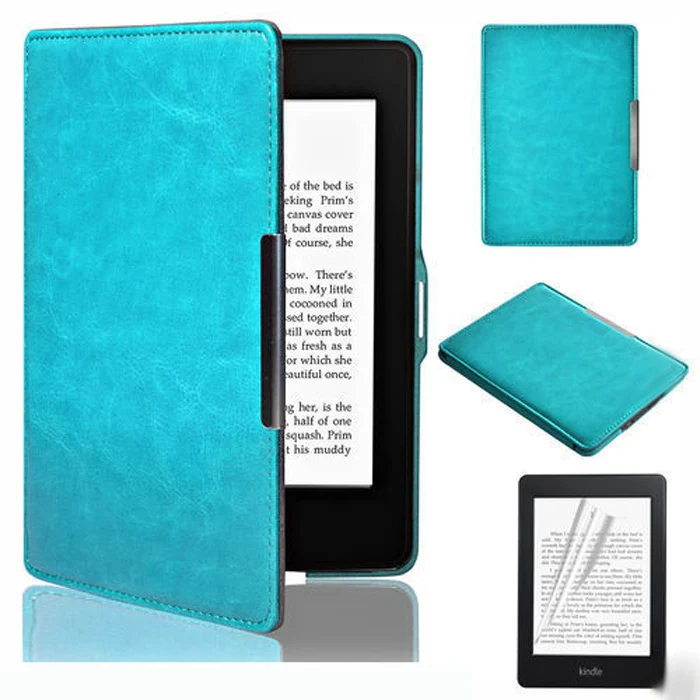 KPW CKST BU Магнитный смарт-чехол для amazon kindle paperwhite 3/2/1 2012 2013 версии Искусственная кожа принципиально ручной держатель чехол+ подарок - Цвет: KPW CKST BU