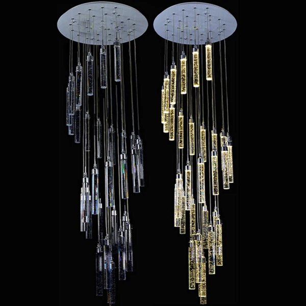 Большая Хрустальная Подвесная лампа с двойной лестницей роскошная