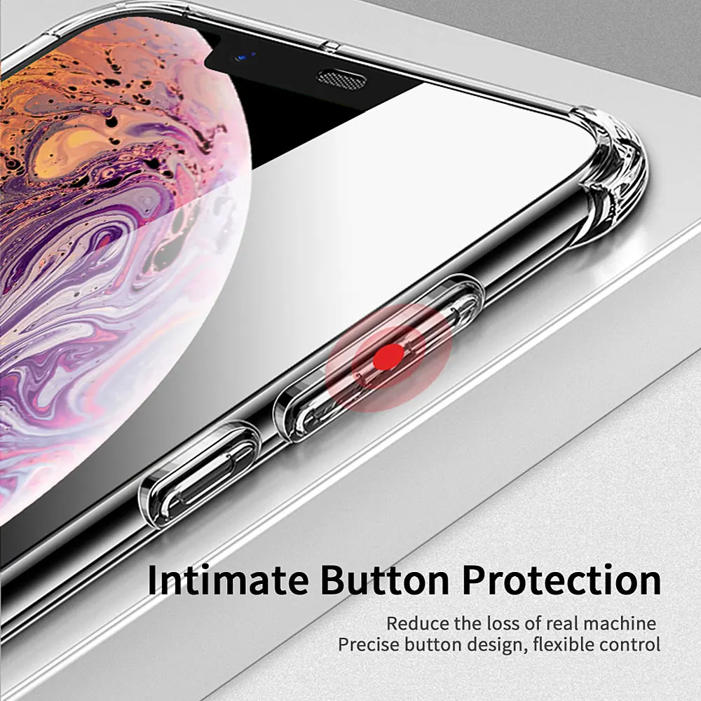 Противоударный прозрачный чехол Vothoon для iphone 12 Pro Max 11 Xs Xr 6s 7 8 Plus мягкий