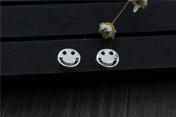 Бусины из серебра 925 пробы с улыбающимся лицом для браслетов и ожерелий|Ювелирная