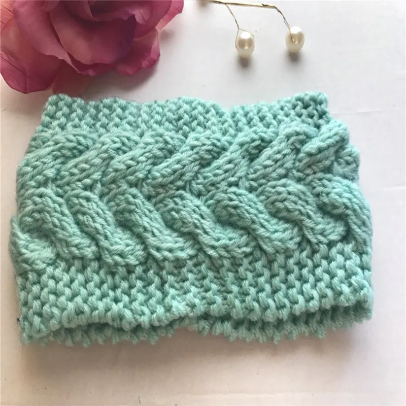 Women's Knitted Ear Warmer Flower Headband Crochet HairBand care accessories Turban Winter Hair Band Girl Clips |