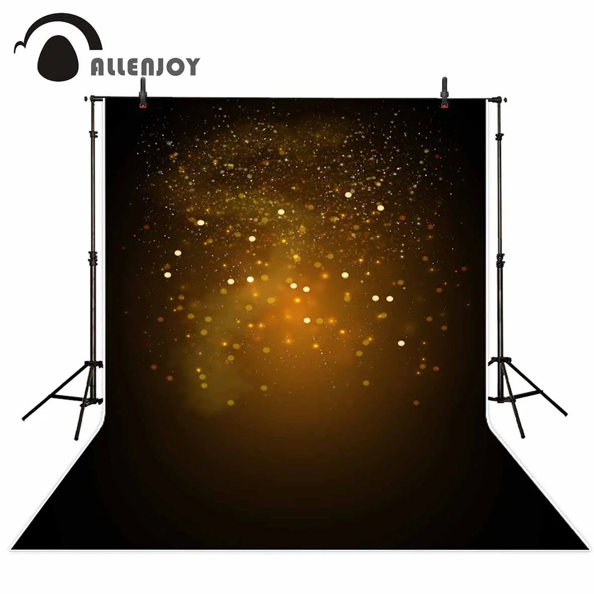Allenjoy фон черный боке Золотой горошек блестящее украшение винтажный