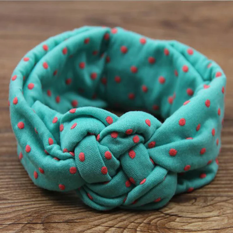 fashion cute Kids dot knot turban girl hairband head band headband cotton cloth Girls twisted wraps hair accessories | Мать и ребенок