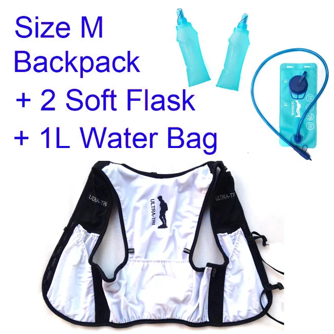 M Flasks Bladder ULTRA-TRI, гидратация, рюкзак для бега, жилет, белый цвет, для бега, легкая, для марафона, для гонок, Mochila, спортивная сумка, Speedvest, 8L - Цвет: M Flasks Bladder