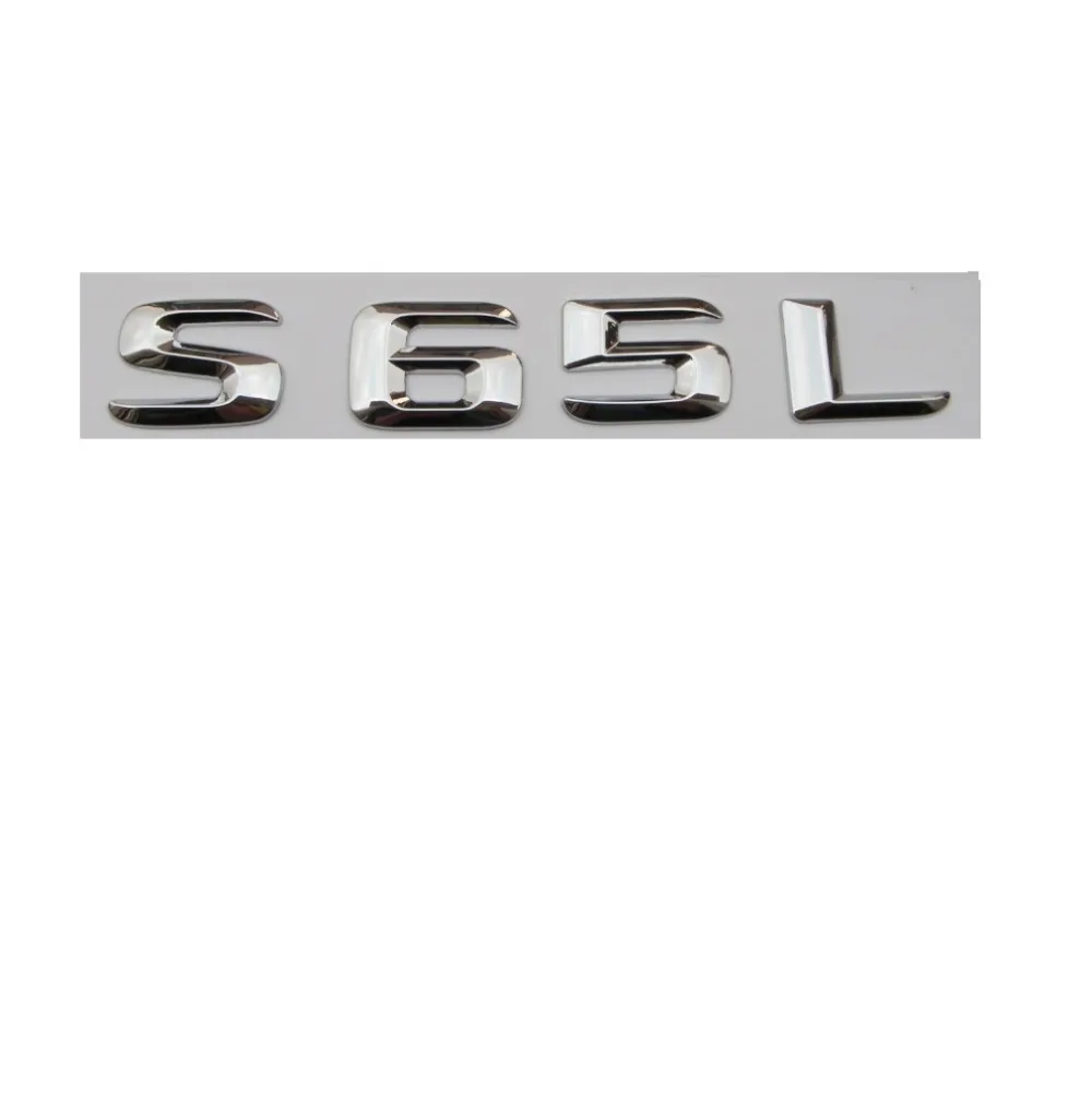 

Chrome Shiny Silver ABS Car Trunk Rear Number Letters Words Badge Emblem Decal Sticker for Mercedes-Benz S65L AMG