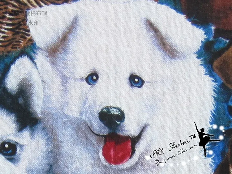 110 см широкая собачья Ткань хлопковая ткань Telas пэчворк собака в корзине печатное фабричное кружево одежда стеганая одежда пэчворк