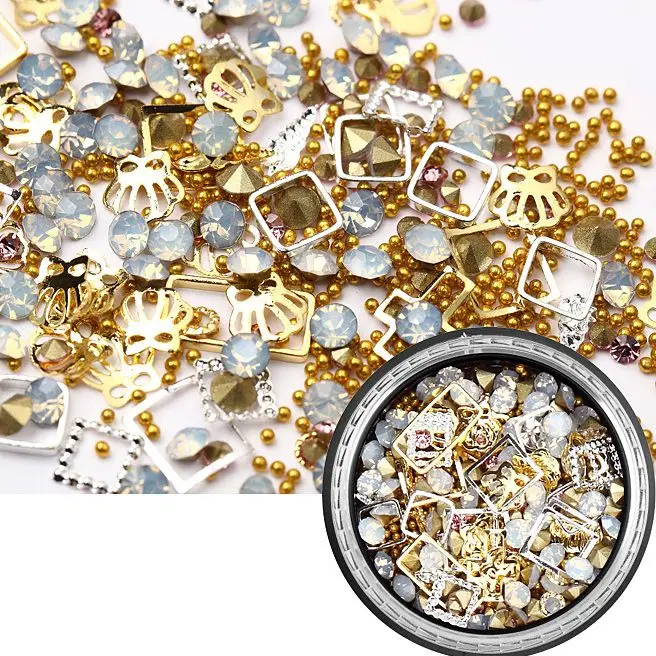 1 коробка украшения для дизайна ногтей Стразы наполнение 3D хрустальные камни УФ смола эпоксидная форма для изготовления наполнения ювелирных изделий DIY - Цвет: 2