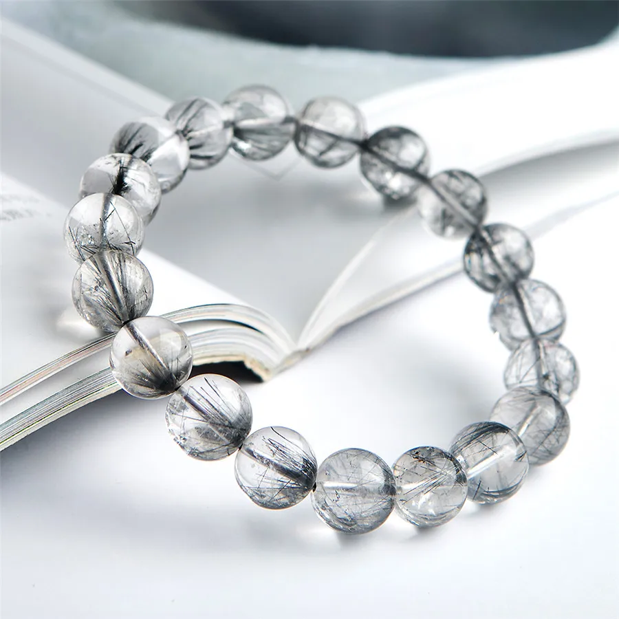 11 мм натуральный брукит Платина Серебро рутилированный кварц Кристалл Круглый