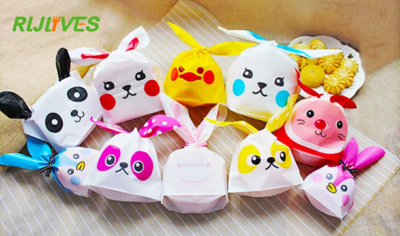 50 шт. OPP милый маленький кролик для выпечки рождественский подарок упаковочные