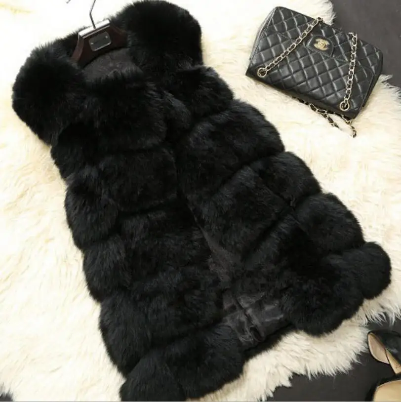 

Plus Size S-XXXXL New Arrival Winter Warm Fashion Women Import Coat Fur Vest High-Grade Faux Fur Coat Fox Fur Long Vest w1690