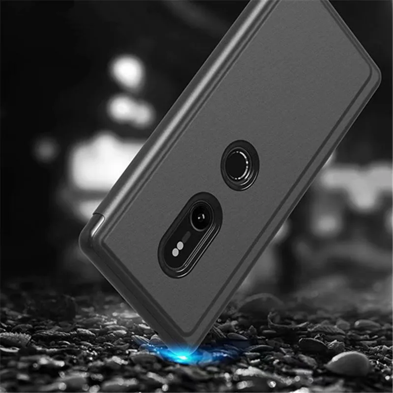 ZEALLION чехол для sony Xperia XZ3 чехол зеркальный Флип Прозрачный кожаный чехол для телефона