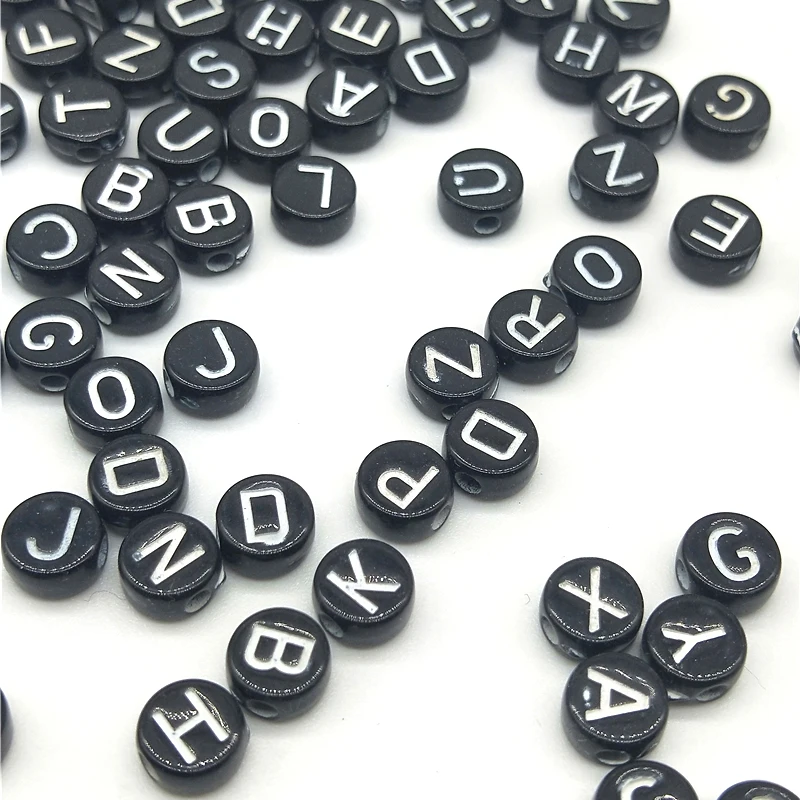 Круглые акриловые шарики с алфавитом и буквами ручной работы 5/7 мм для браслета