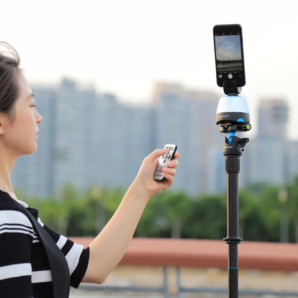 PULUZ панорамная головка штатива с поворотом на 360 градусов с пультом дистанционного управления вращающаяся сковорода для смартфонов DSLR для GoPro Hero 8 Black