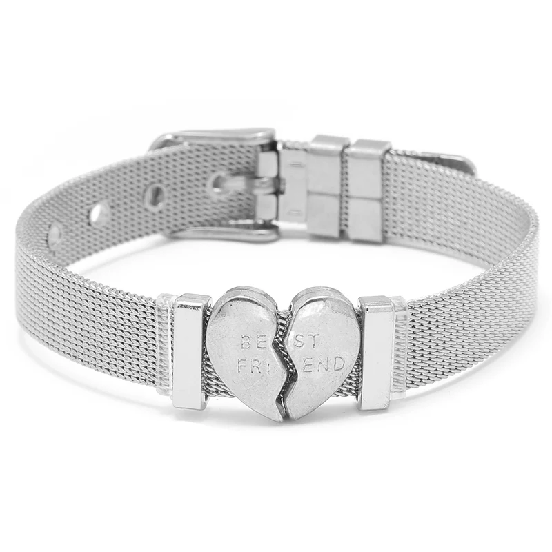Женский сетчатый Браслет из нержавеющей стали изящный браслет серебристого