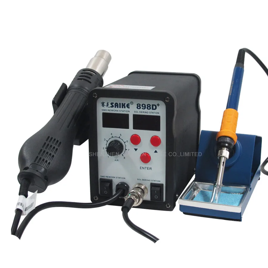 898D+ Welding Solder Iron Heat Hot air Gun with English Manual Soldering Station Welder