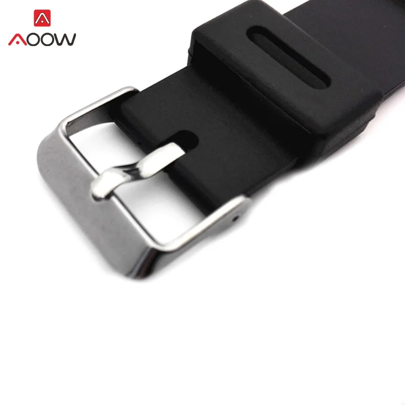 

AOOW Rubber Watchbands 18 20 22mm Men Black Sport Diving Silicone Watch Strap Band Metal Buckle For g-shock Watch Accessories