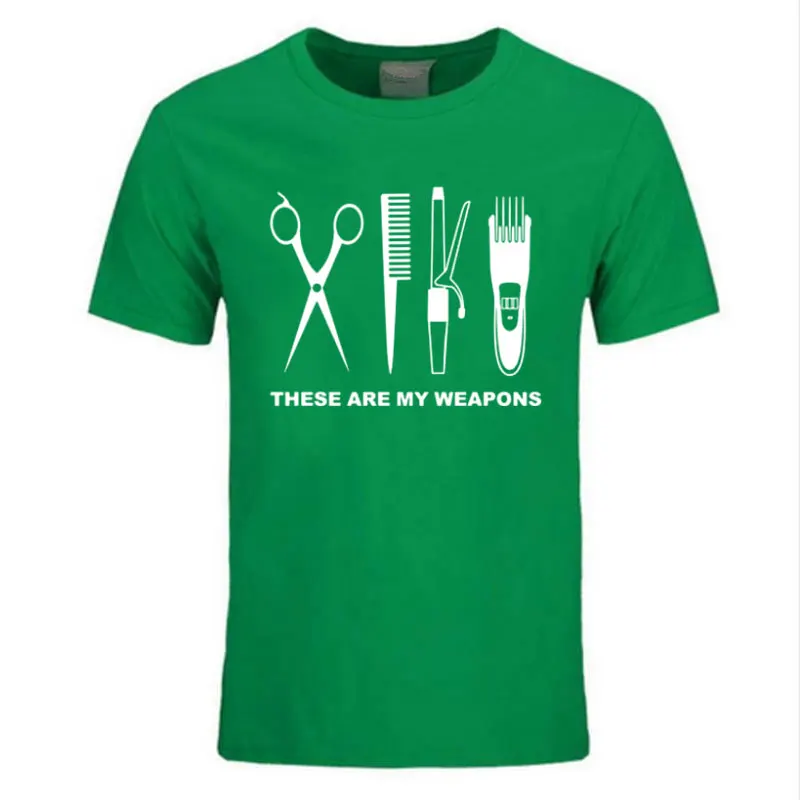 Новинка 2019 летняя модная футболка для парикмахеров Мужская хлопковая с коротким