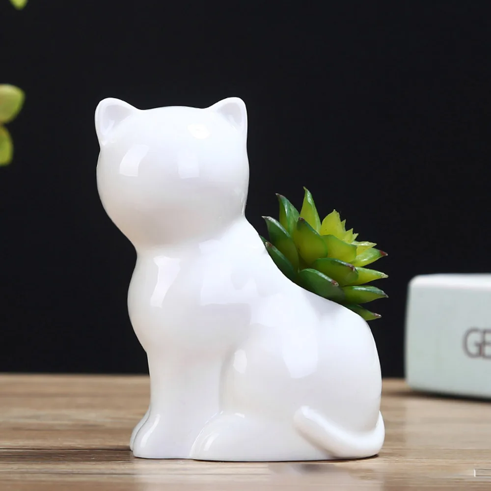 Милый Керамика дизайн с изображением животных котов суккулентные растения