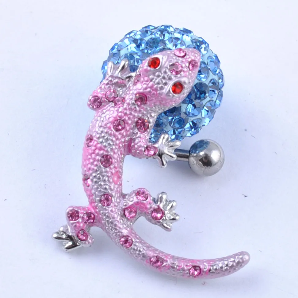 Пупка для пупка в виде ведра продаваемая как штука 14 г модная розовая Хрустальная