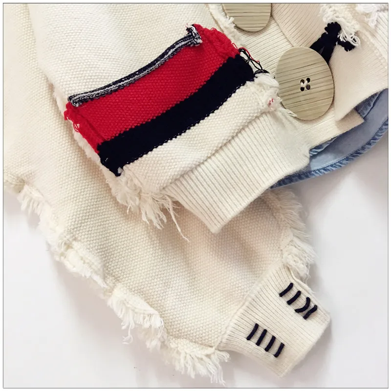 Женский свитер и кардиган вязаная куртка в Корейском стиле с бахромой большими