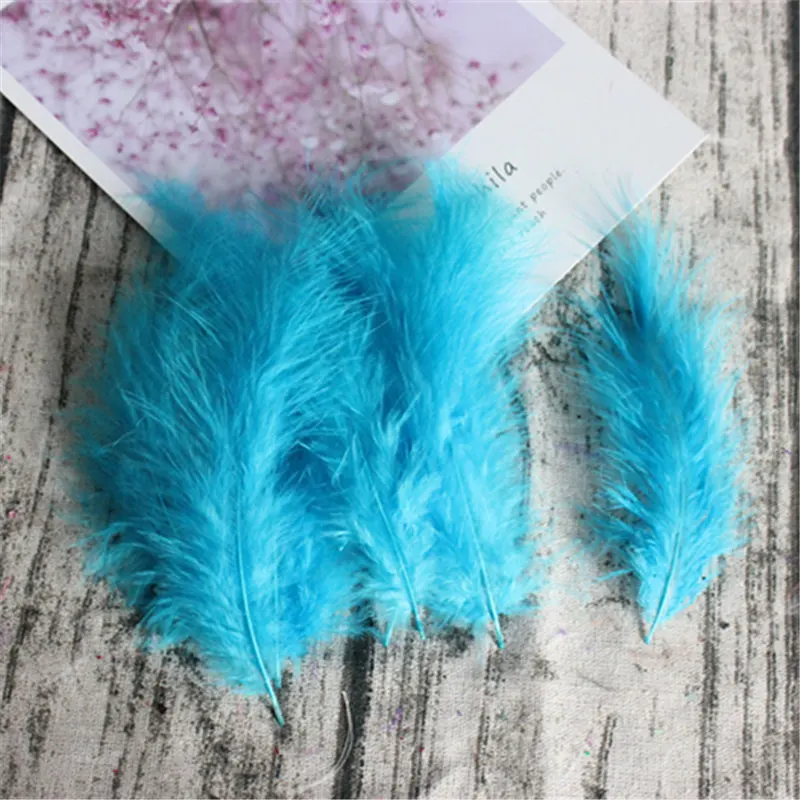 sky blue 50pcs DIY Перья Индейки 50 шт 10-15 см 4-6 дюймов свадебное украшение Перья шлейфы аксессуары для одежды перья - Цвет: sky blue 50pcs