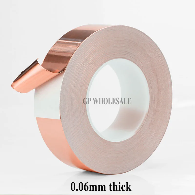 

1x 20mm*30M*0.06mm Single Sided Conductive Adhesive Copper Foil Tape Sticky for EMI Shield /Mask /Masking Soldering