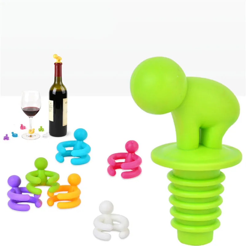 Креативная маленькая стеклянная пробка для напитков Силиконовая бутылки вина