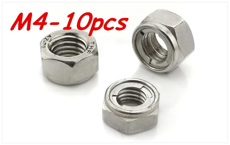 

Metric M4 304 Stainless Steel Metal Lock Insert Nuts 10Pcs/Lot Free Shipping