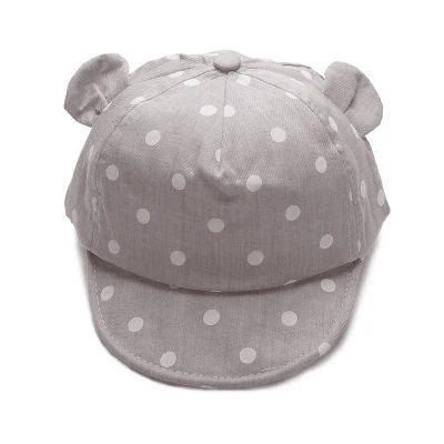 Light Gray Точка Детские Шапки Новая Девушка Мальчики Cap Летние Шляпы Для Boy Младенческой солнце Шляпа С Уха Солнцезащитный Крем Ребенка Девушка Шляпу Весна Детские Аксессуары - Цвет: Light Gray