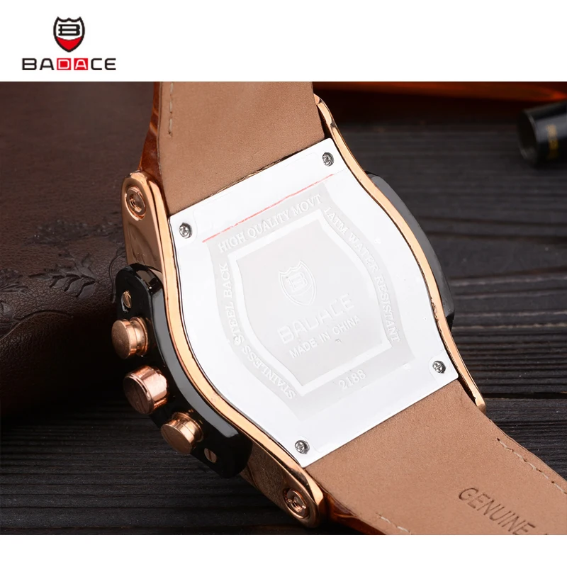 BADACE Лидирующий бренд из натуральной кожи ремешок мужские часы повседневные