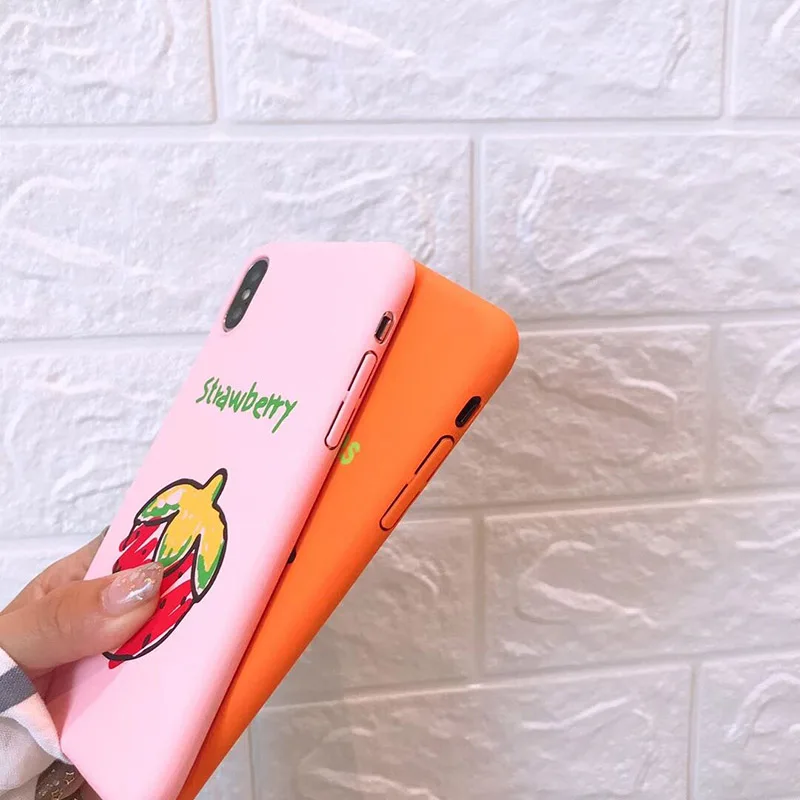 VBNM Fashion Cute Case For iPhone X 7 8 6 Strawbetty watermelon Fruit Phone Cases Hard PC Back Cover |