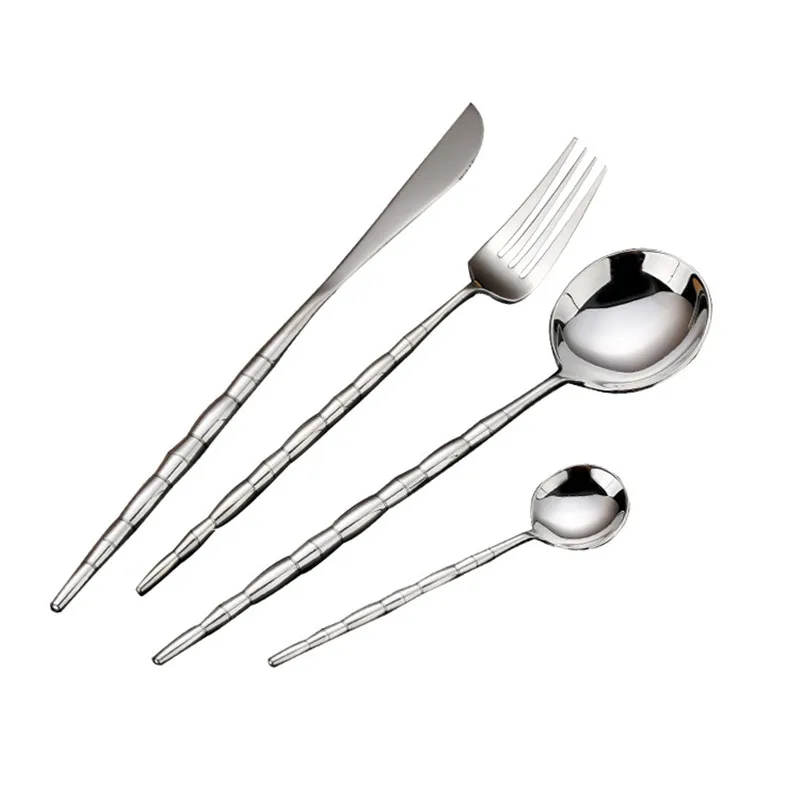 24 шт./компл. Творческий португальский серебро Нержавеющая сталь столовые