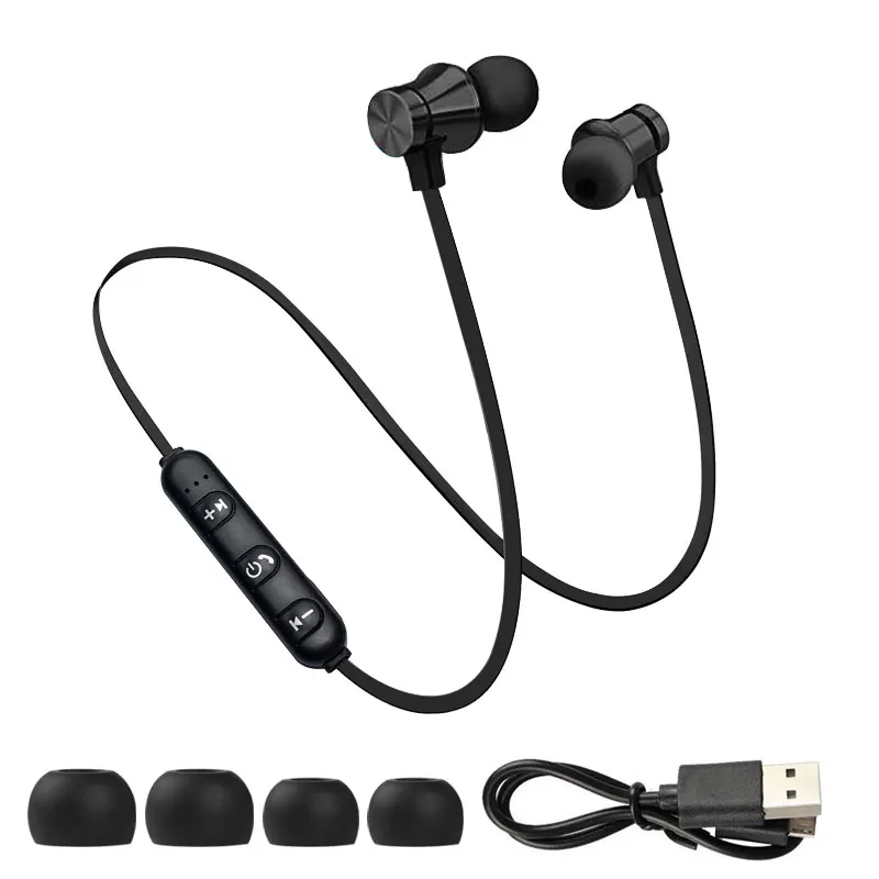 Black Беспроводные наушники, bluetooth-гарнитура, магнитные наушники, водонепроницаемые спортивные наушники с микрофоном для iPhone, sony, Xiaomi, Meizu, игровая гарнитура - Цвет: Black