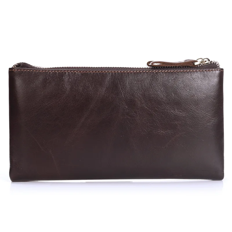 Мужская сумка-кошелек из натуральной кожи на молнии вместительный длинный |