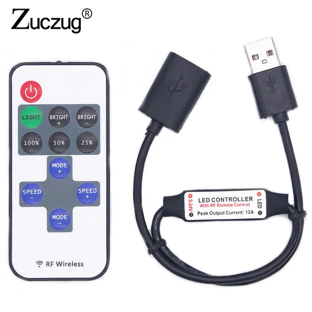 AC DC USB Светодиодная лента 5 в SMD 2835 м не водонепроницаемый теплый белый 11 клавишный
