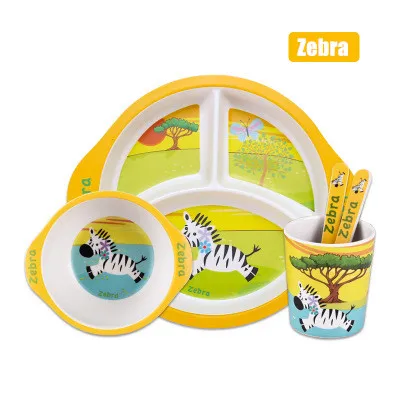 Набор детской посуды из натурального бамбукового волокна миска чашка ложка