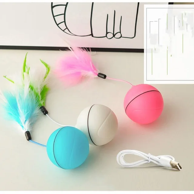 Кошка Pet лазерный светодиодный USB Перезаряжаемый катящийся шар идеальная игрушка