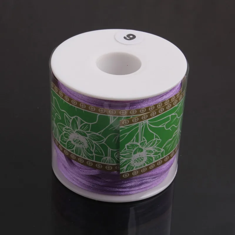 purple Kwoi Vita 70 м/катушка AAA Качество 1 мм мягкий атласный Шелковый нейлоновый шнур китайский узел шнур нить для DIY ювелирных изделий - Цвет: purple