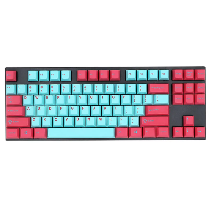 BGKP Miami Doubleshot PBT Keycaps верхняя боковая печать 108 клавиш 87Key 61Key для Cherry MX переключатели